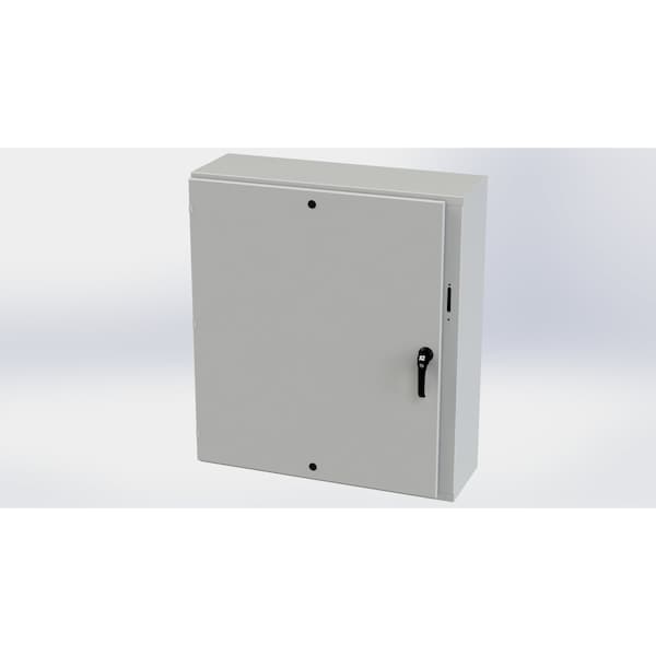3 Point Latch with Padlock Handle Electrical Enclosures, 42 in H, 12 in D, 37.38 in W, Carbon Steel